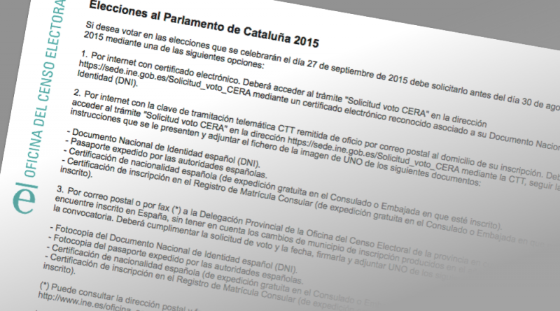 Impreso voto rogado CERA Cataluña 2015