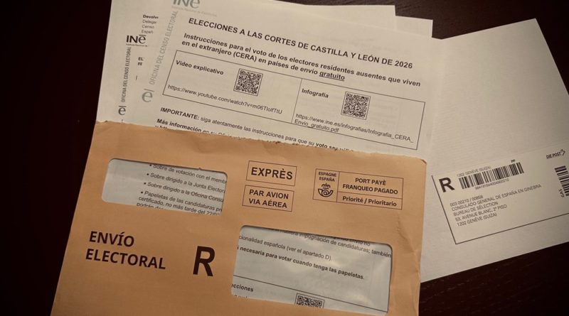 El material de voto para los castellano‑leoneses de Suiza ya está llegando en dos envíos
